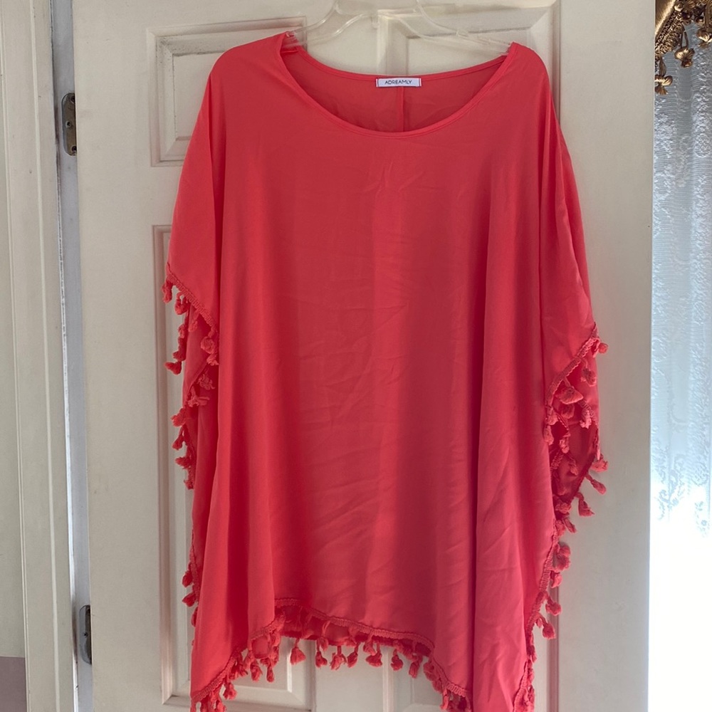 Coral bathing suit cover